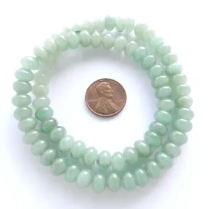 Aventurine, Green, Rondelles 6x8mm on 16" Strands
