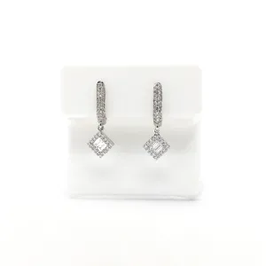 Baguette and Round Diamond Dangling Earrings (14K)