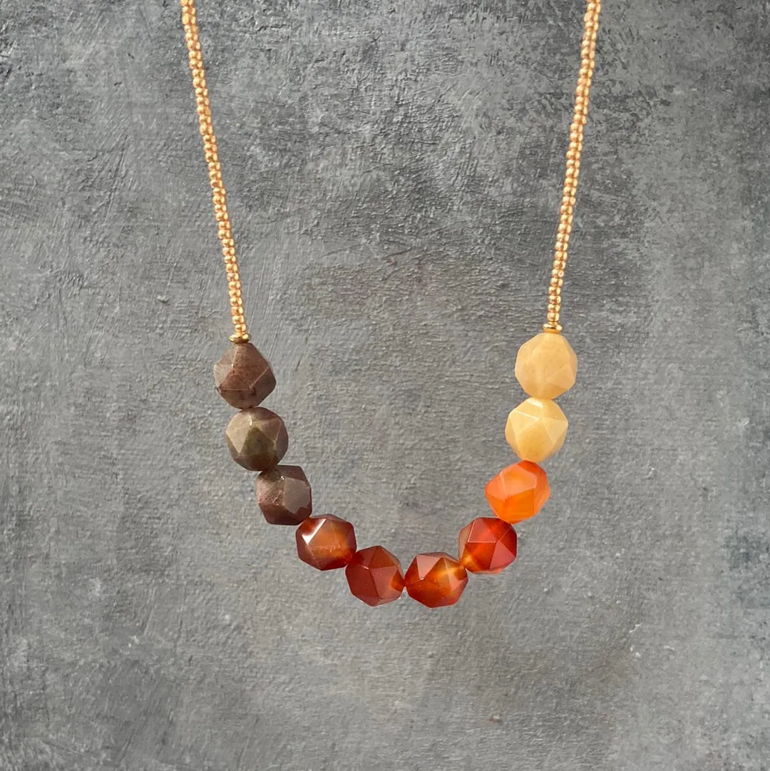 Beaded Carnelian Necklace-Uni- T