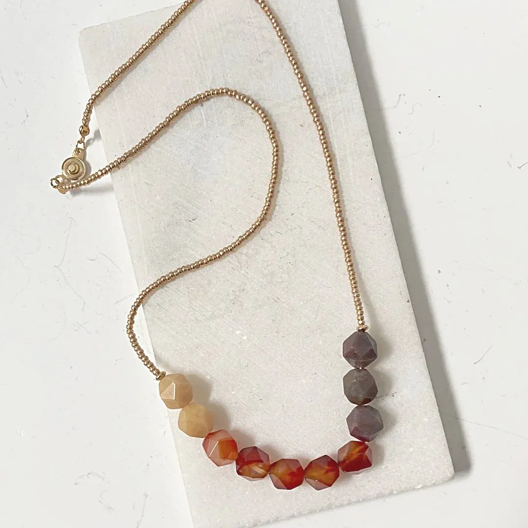 Beaded Carnelian Necklace-Uni- T