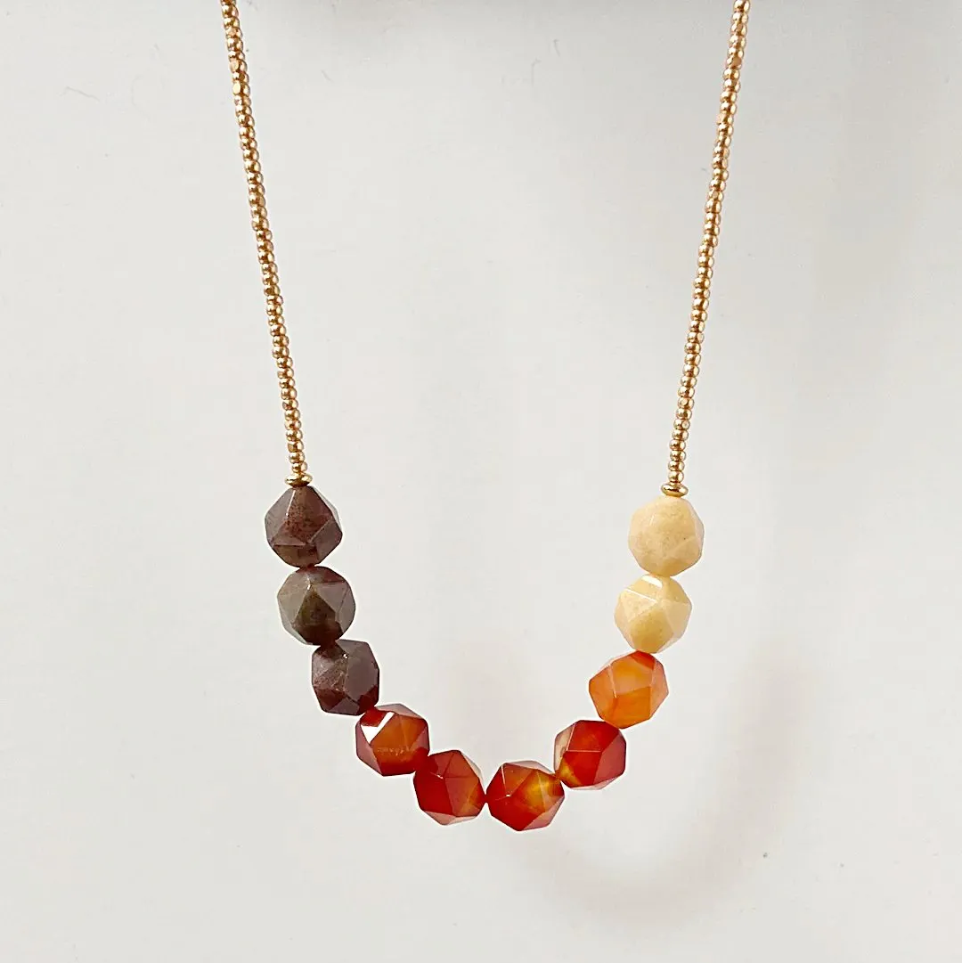 Beaded Carnelian Necklace-Uni- T