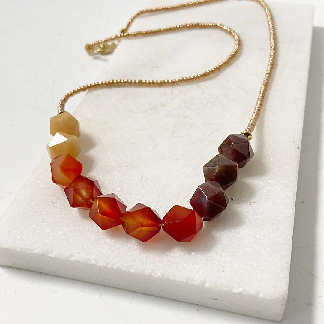 Beaded Carnelian Necklace-Uni- T
