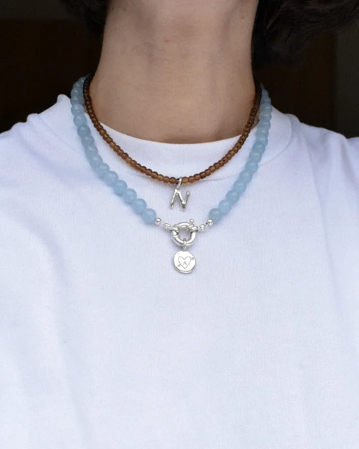 Beaded Necklace - Blue Jade Stacker
