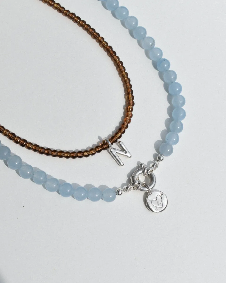 Beaded Necklace - Blue Jade Stacker
