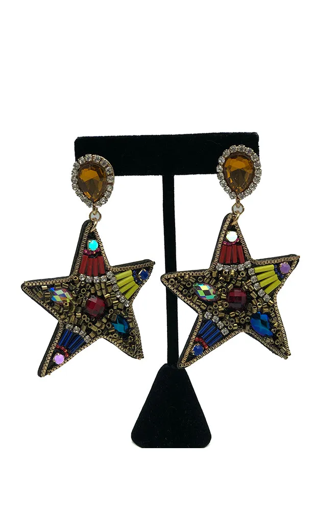Beaded Star Earrings