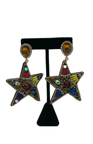 Beaded Star Earrings