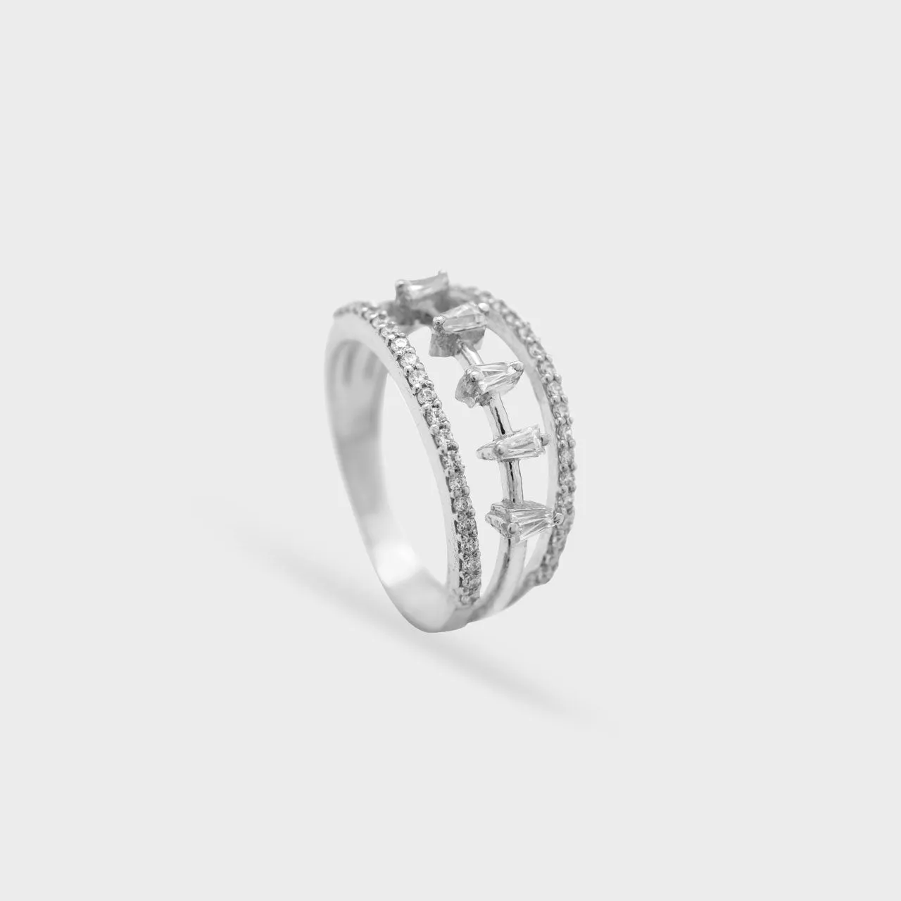 Between The Lines Swarovski Ring - 930 Recycled Silver