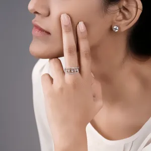 Between The Lines Swarovski Ring - 930 Recycled Silver