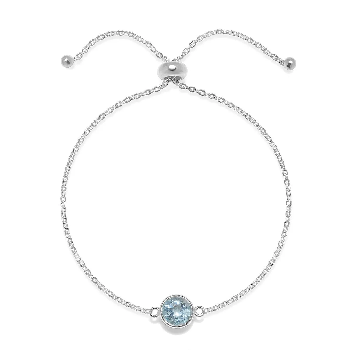 Birthstone Solitaire Bracelet- December Sky Blue Topaz