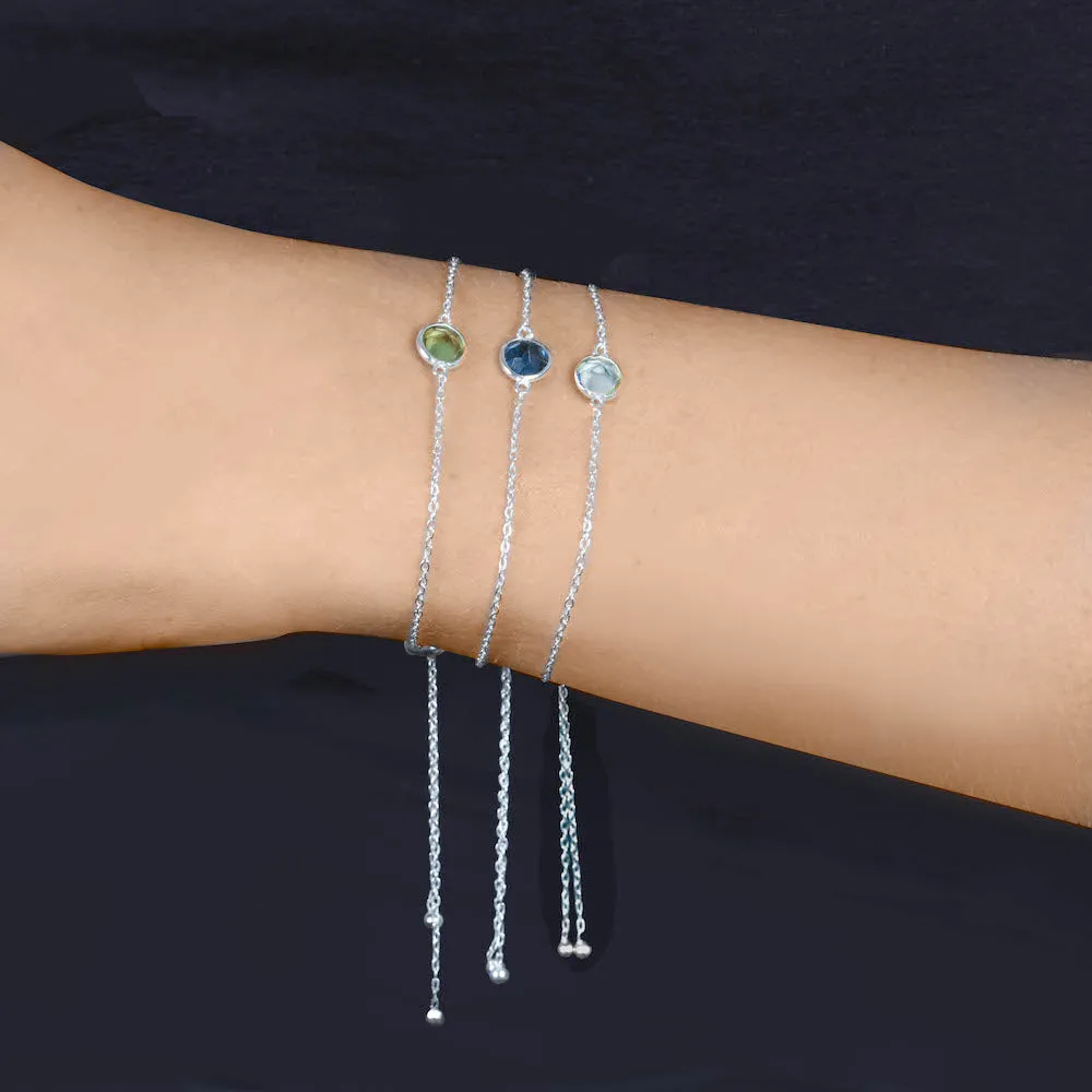Birthstone Solitaire Bracelet-January Garnet