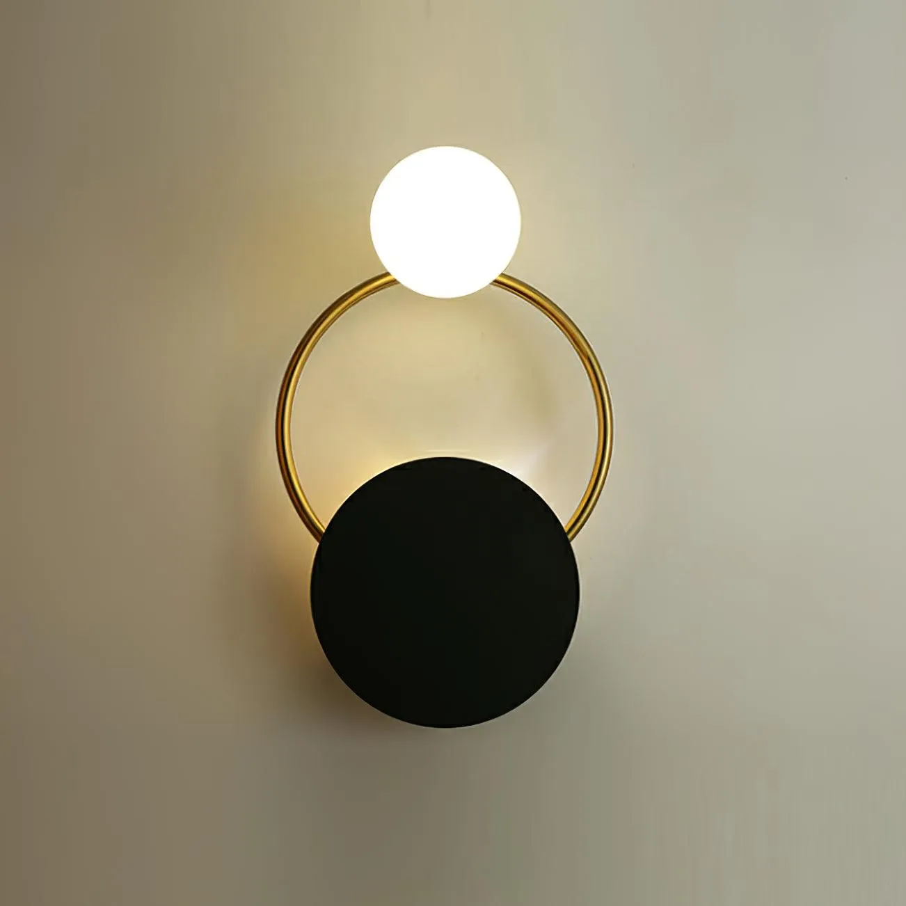 Black Circular Rings Wall Lamp