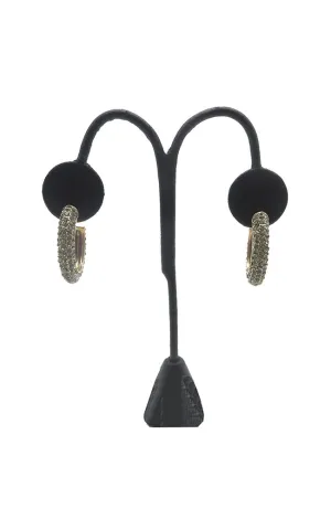 Black Diamond Gold Pave Hoops