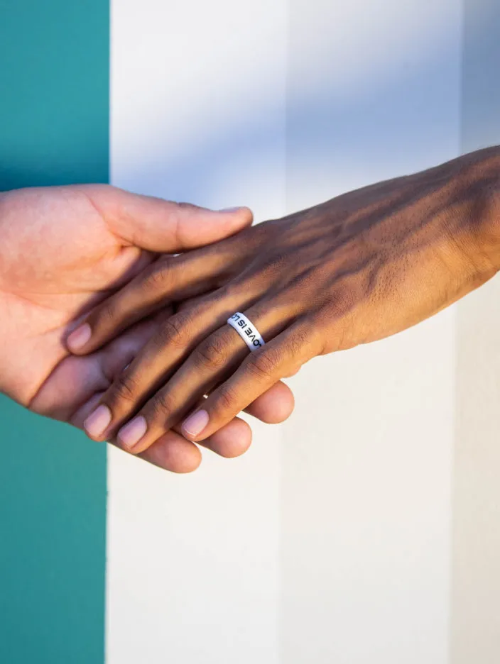 Black Love is Love Modern Silicone Ring