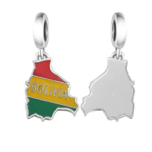Bolivia Map Dangle Charm
