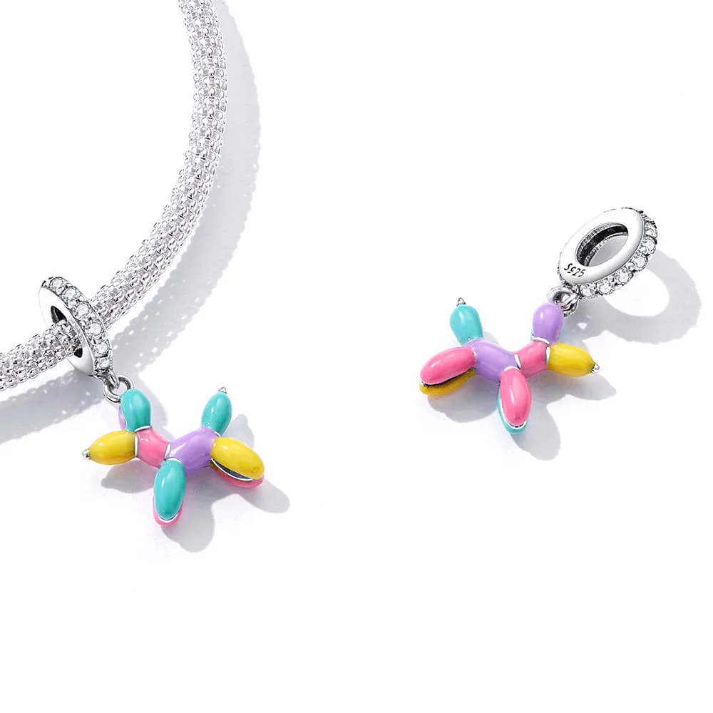 Boxed Solid 925 Sterling Silver Colour Blast Charms Set