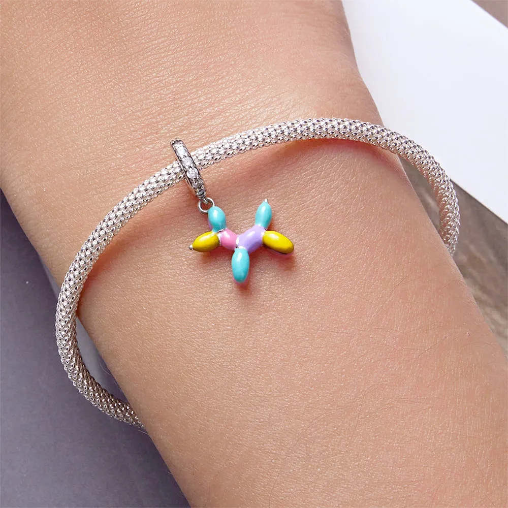 Boxed Solid 925 Sterling Silver Colour Blast Charms Set