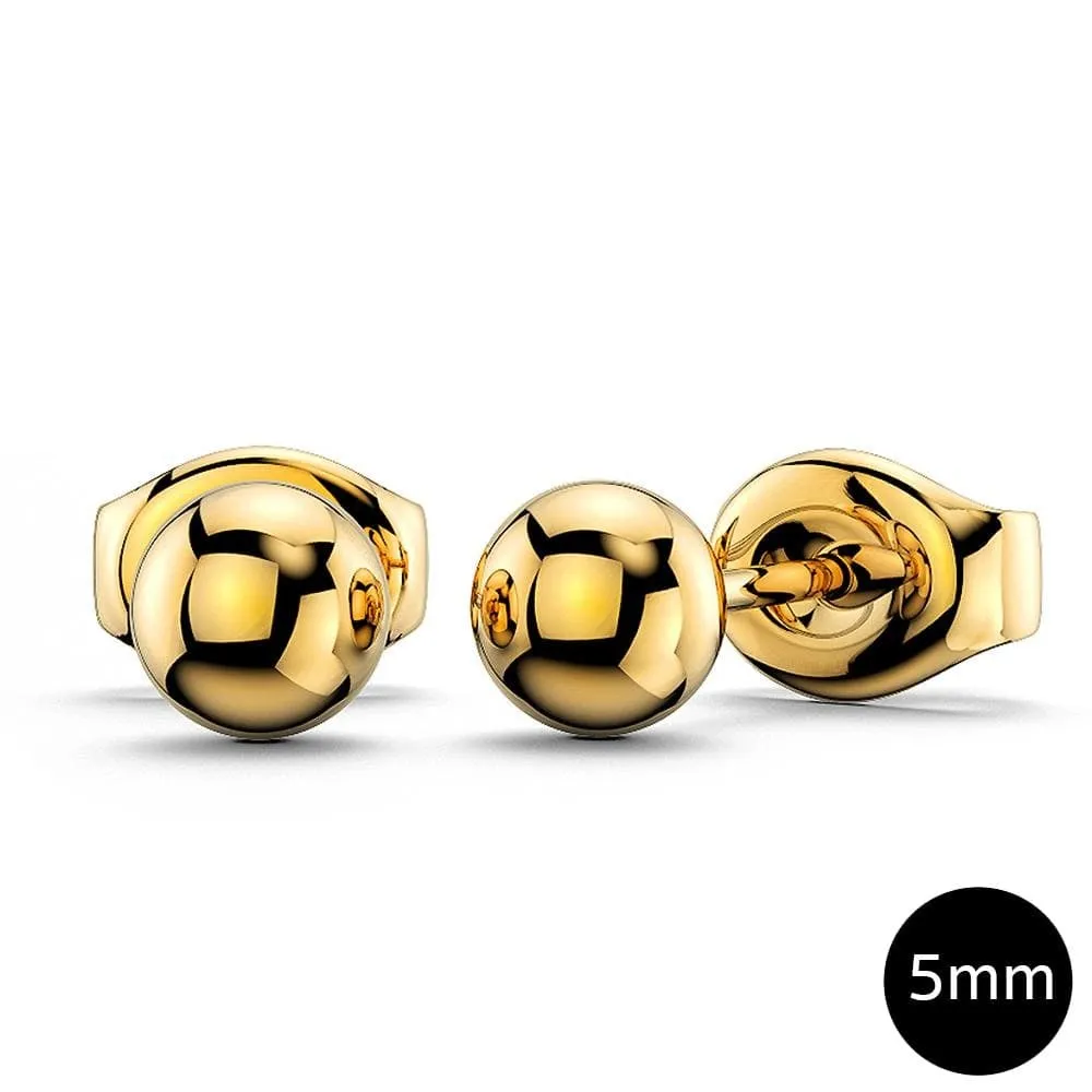 Boxed Star Tag Necklace with Ball Stud Earrings in Gold