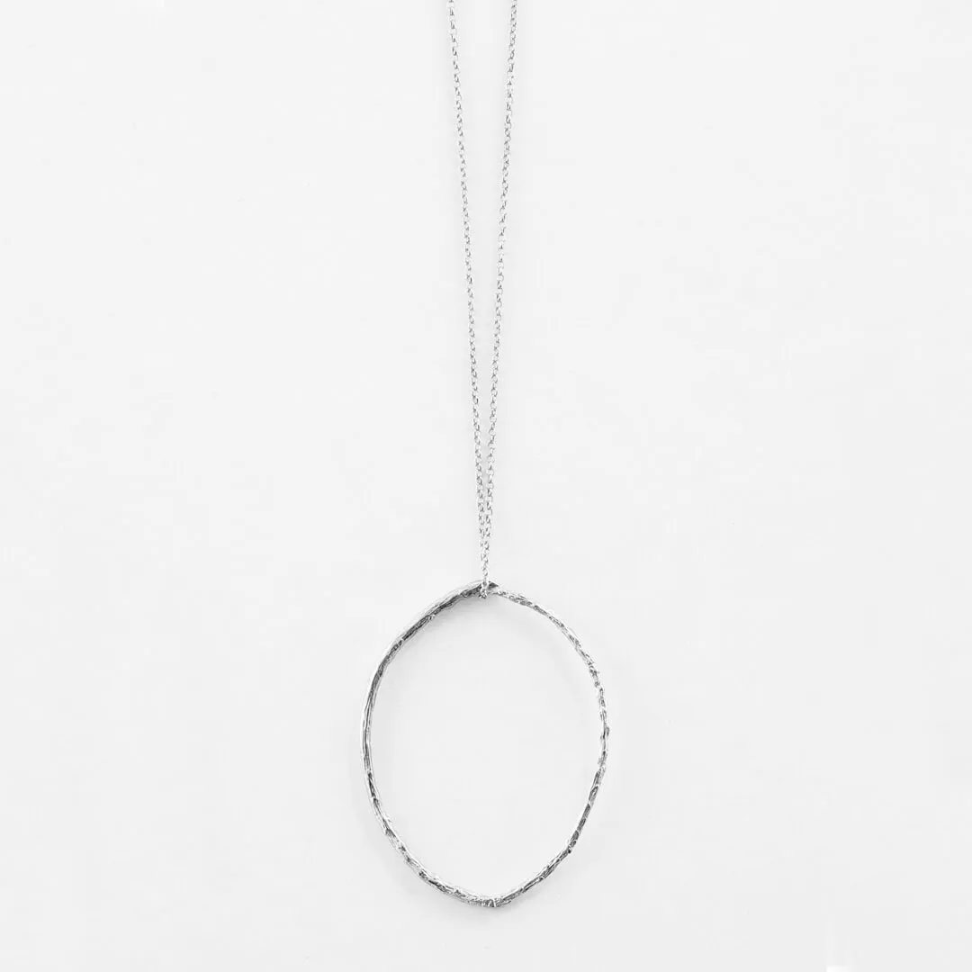 Branch hoop pendant - sparkling necklace - silver 925