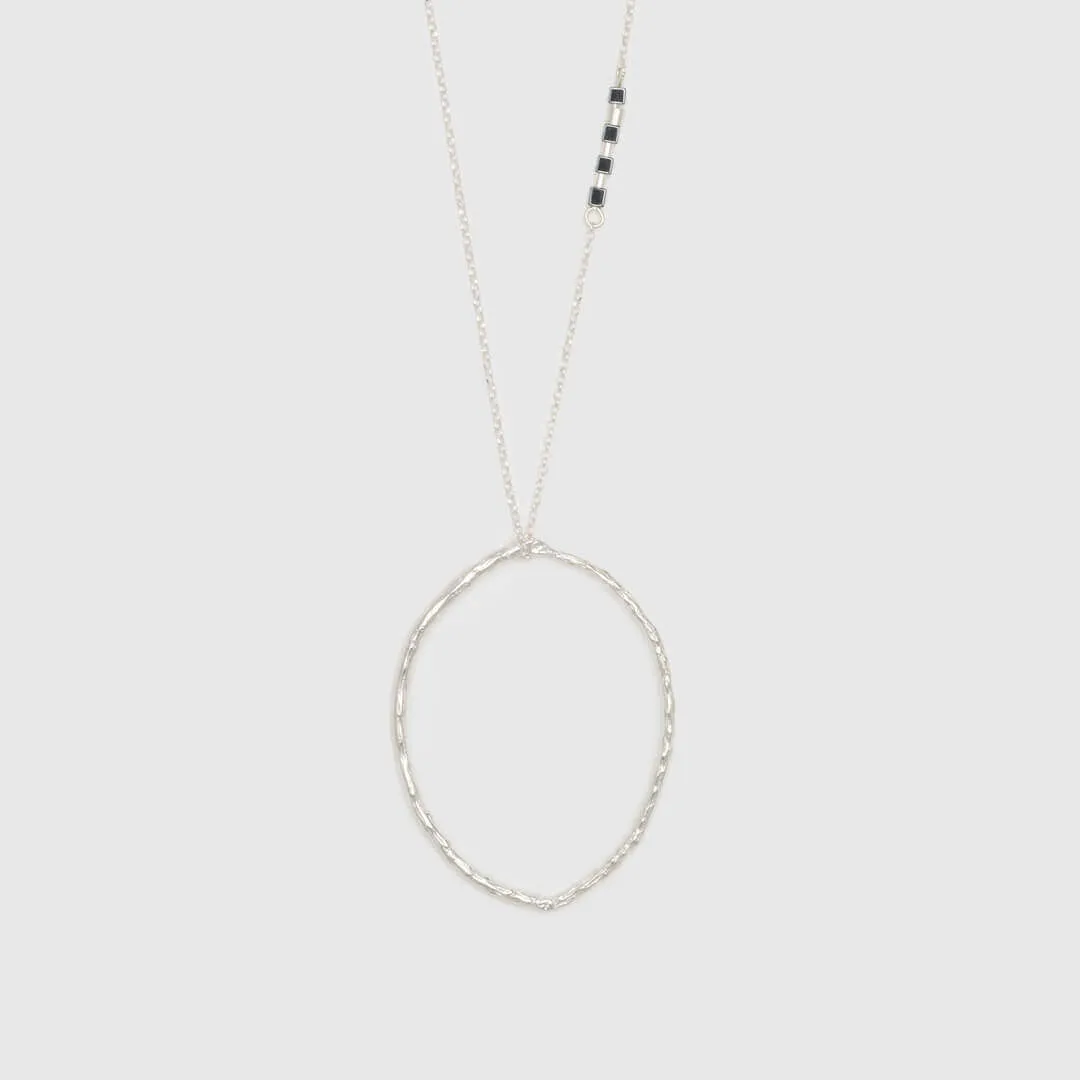 Branch hoop pendant - sparkling necklace - silver 925