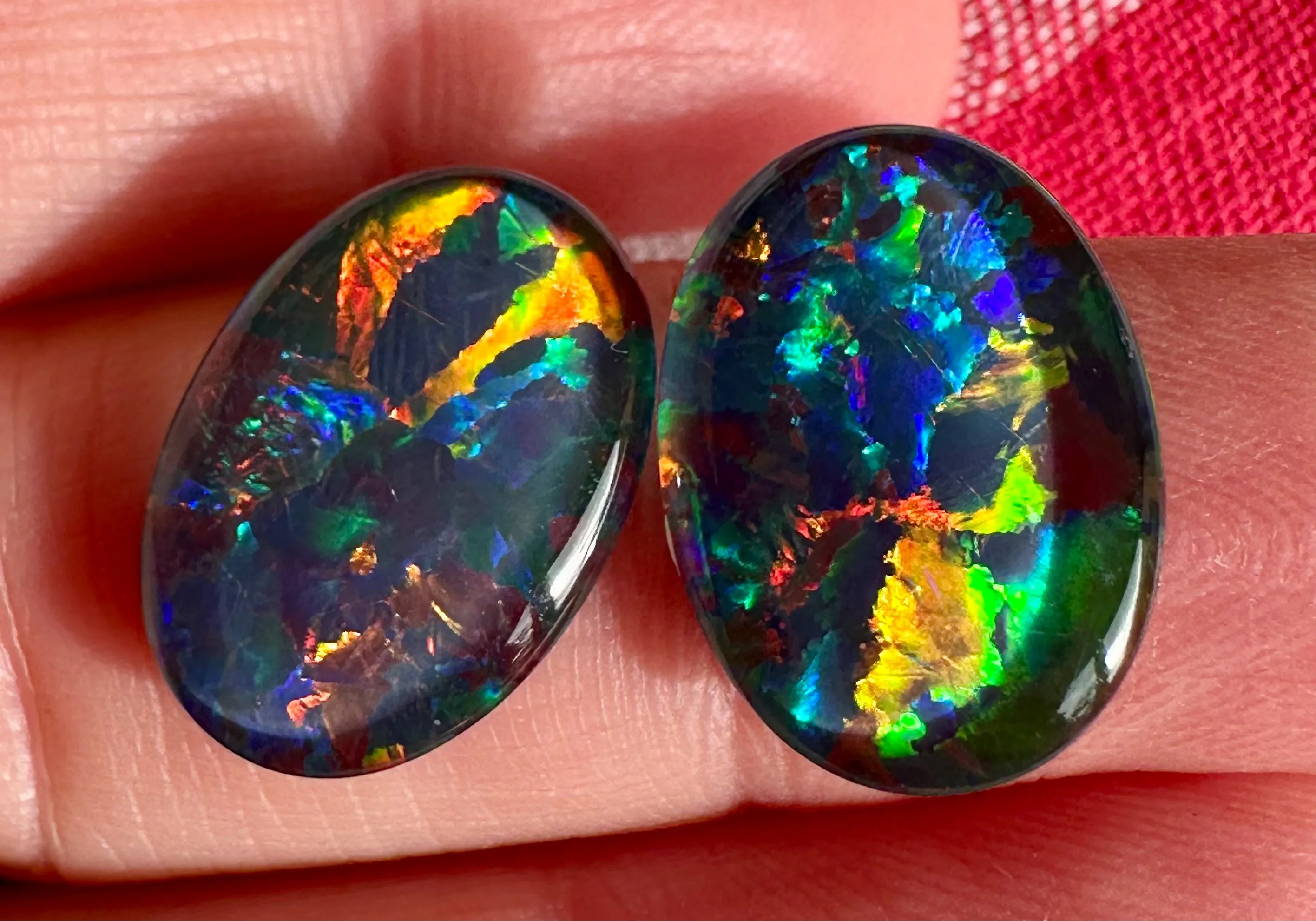 Brilliant Pair Australian Opal Triplets 18x13mm