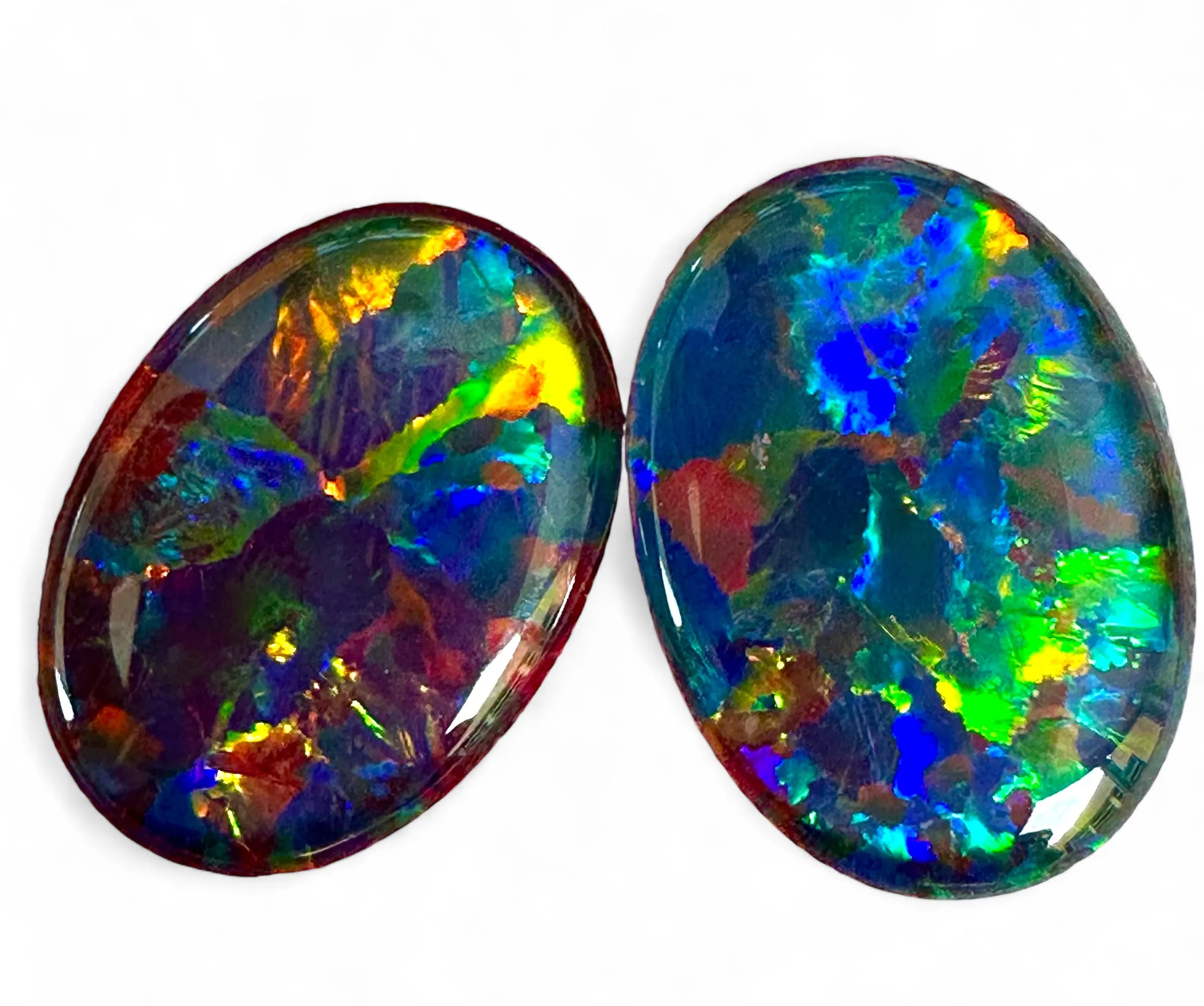 Brilliant Pair Australian Opal Triplets 18x13mm