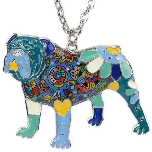 British Bulldog Enamel Pendant Chain