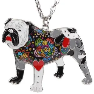 British Bulldog Enamel Pendant Chain