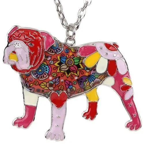 British Bulldog Enamel Pendant Chain