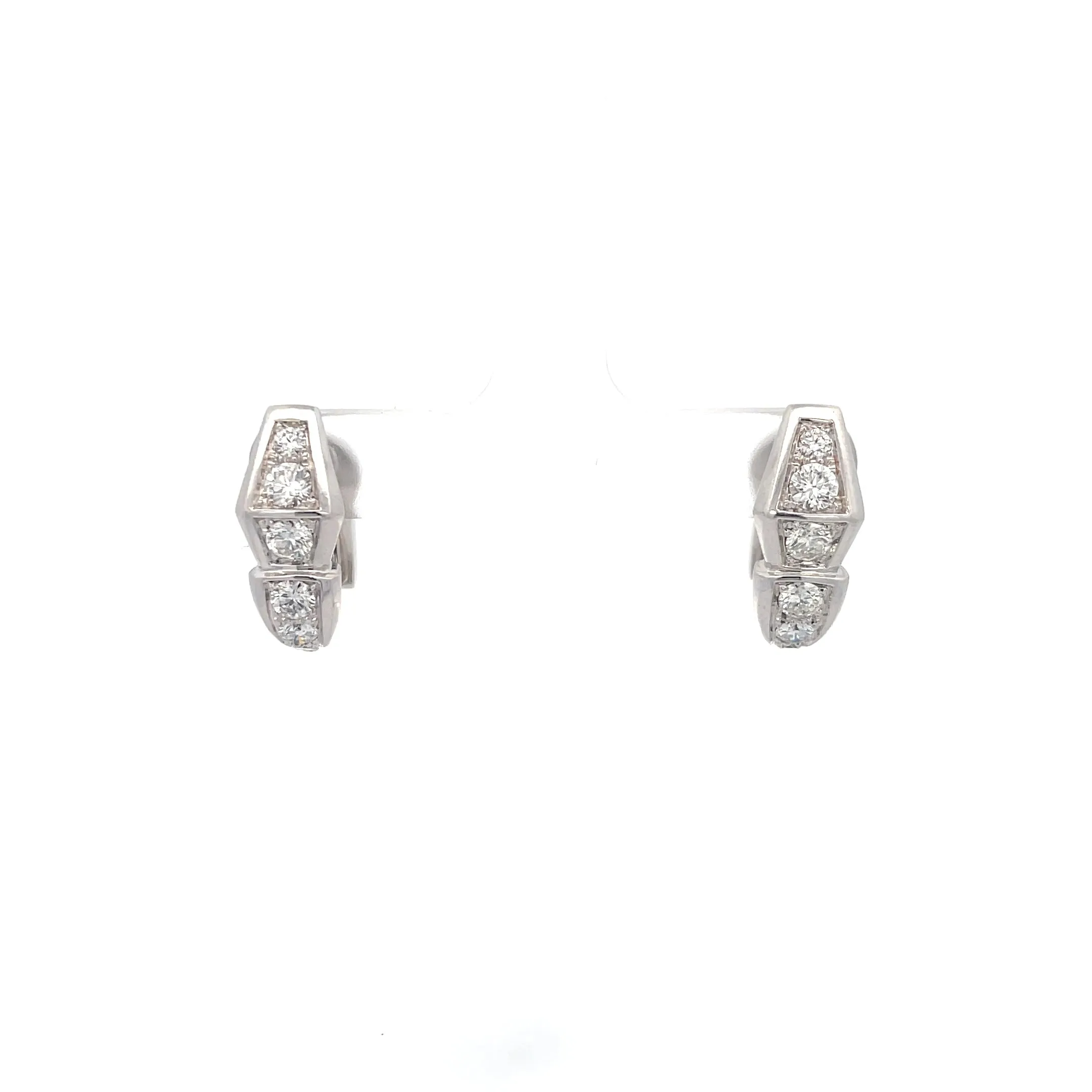 Bulgari Serpenti Viper Diamond Earrings 18K White Gold