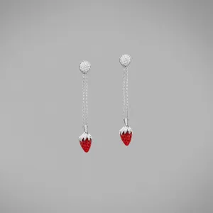 Bundova Strawberry Coral and Diamond Earrings