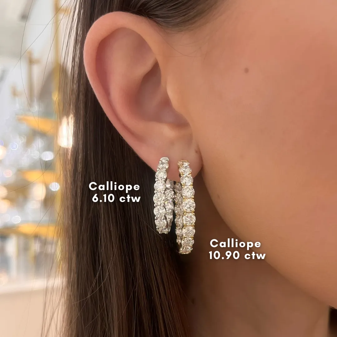 Calliope Diamond Hoop Earrings 6.10 ctw