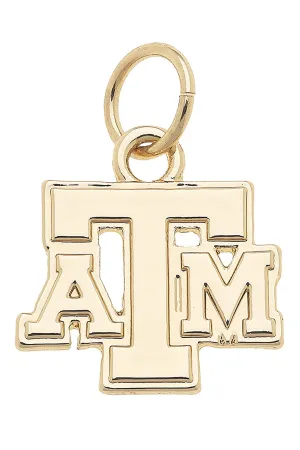 CANVAS STYLE CHARM BAR - Texas A&M Aggies Shiny Gold Logo Charm