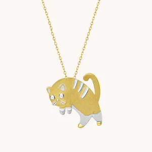 Cat Pendant With Chain W.