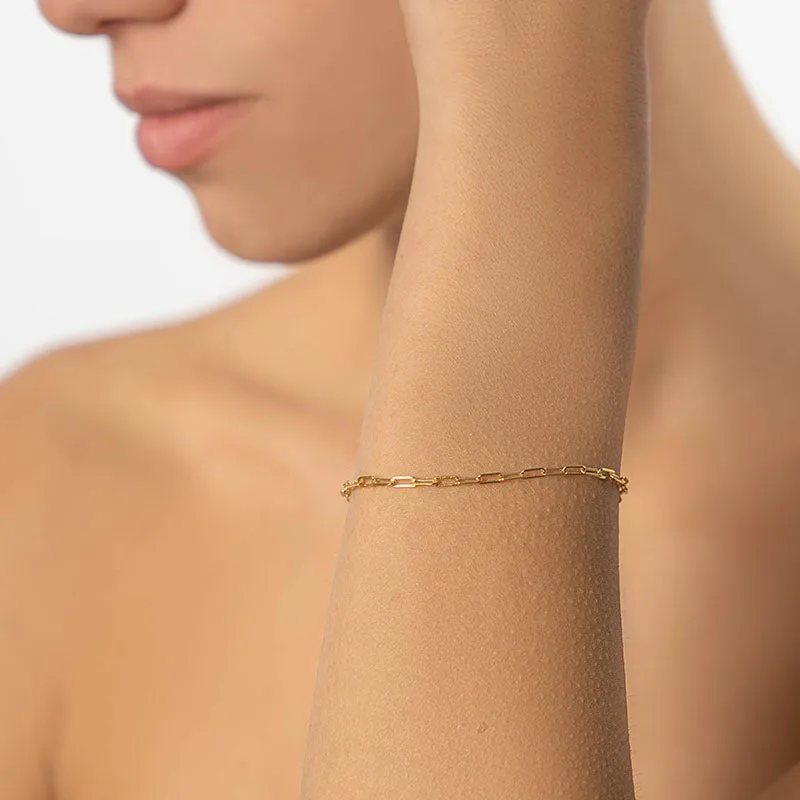 Chain 1 Sterling Silver Bracelet plated in 18K Gold