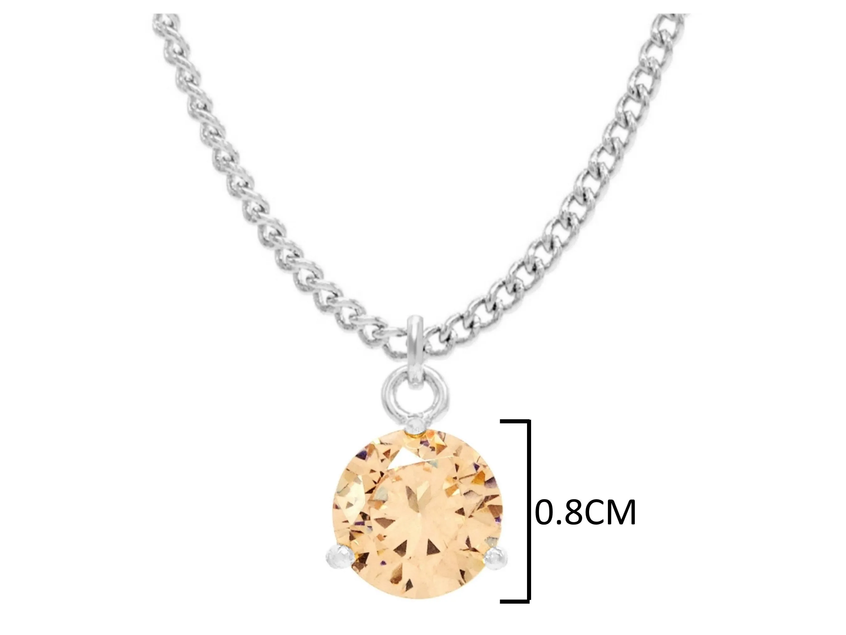 Champagne Gem White Gold Necklace