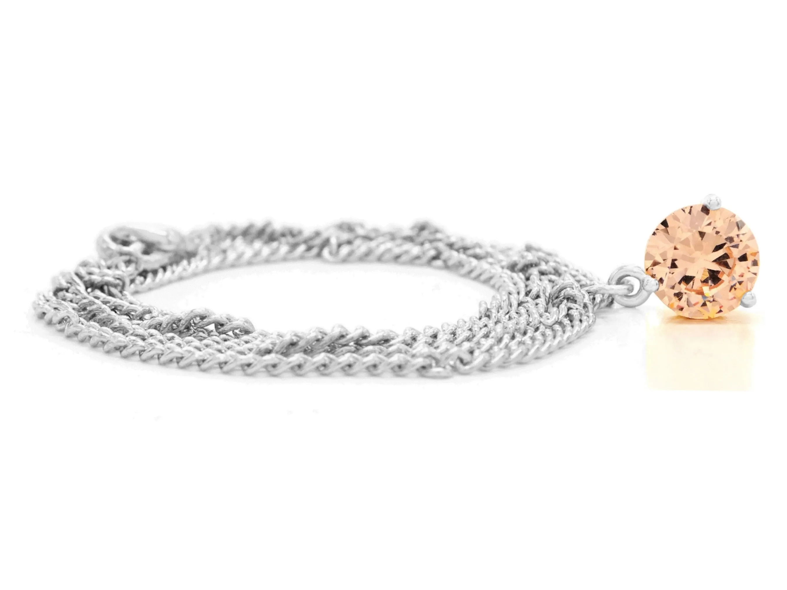 Champagne Gem White Gold Necklace