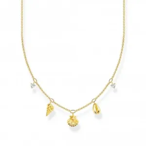 Charming Gold Plated Shells Necklace KE2158-414-14-L45V
