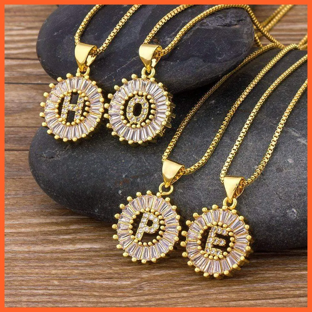 Charming Gold/Silver Plated Letter Pendants & Necklace