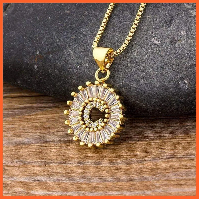 Charming Gold/Silver Plated Letter Pendants & Necklace