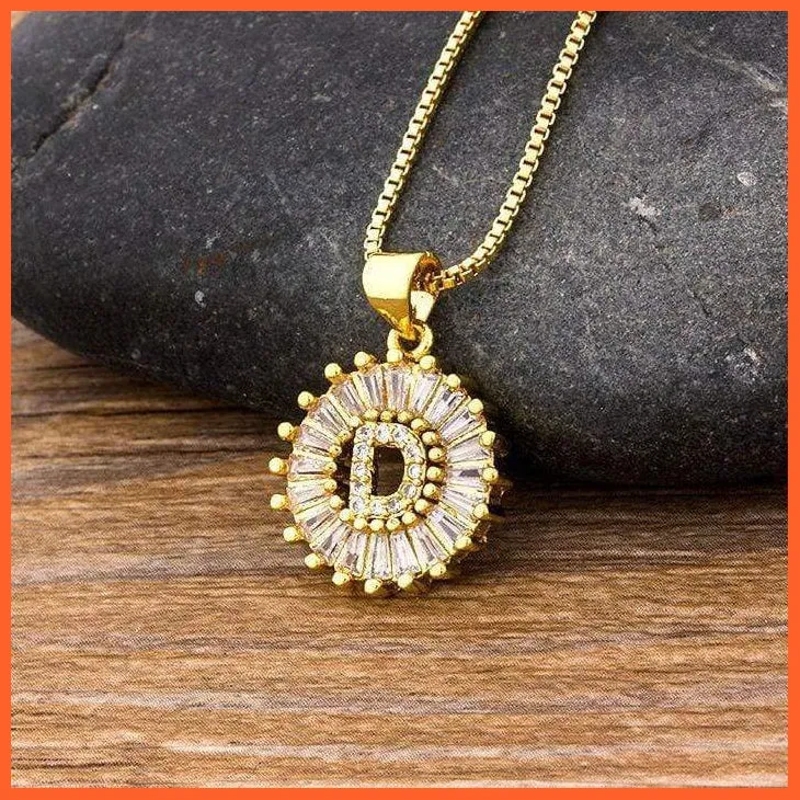 Charming Gold/Silver Plated Letter Pendants & Necklace