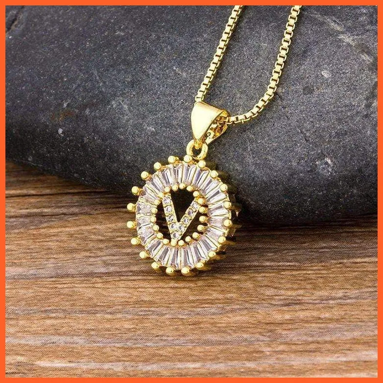 Charming Gold/Silver Plated Letter Pendants & Necklace