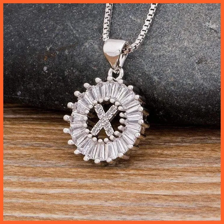 Charming Gold/Silver Plated Letter Pendants & Necklace