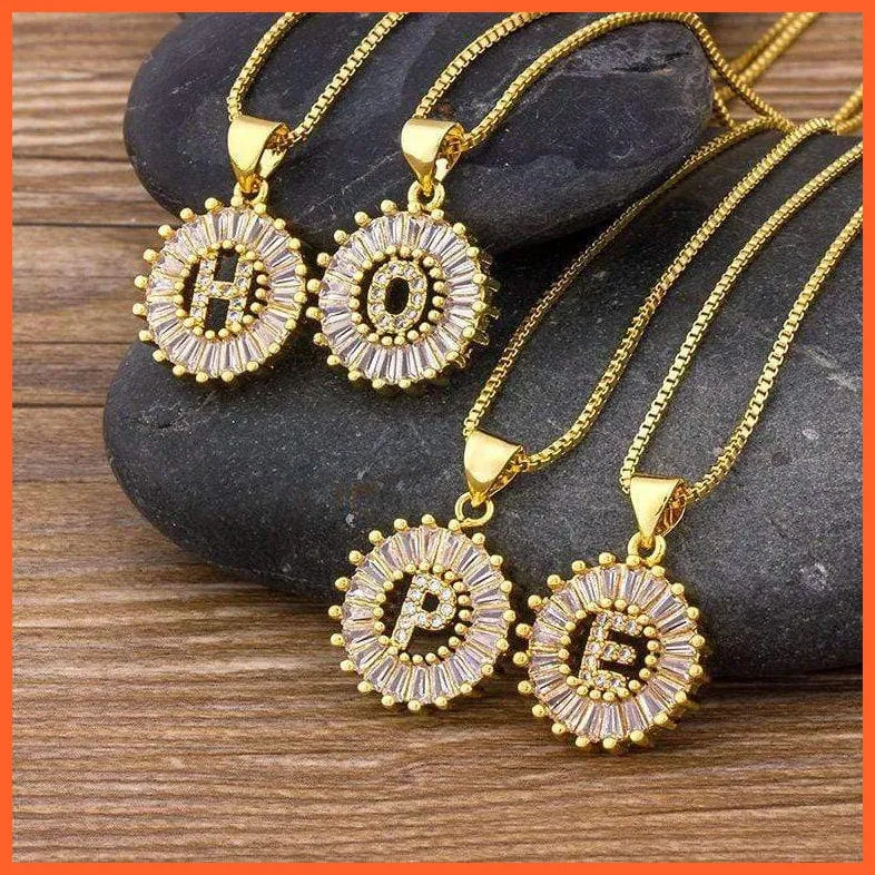 Charming Gold/Silver Plated Letter Pendants & Necklace