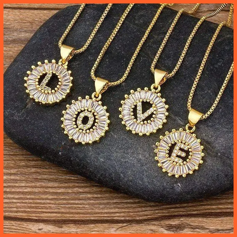 Charming Gold/Silver Plated Letter Pendants & Necklace