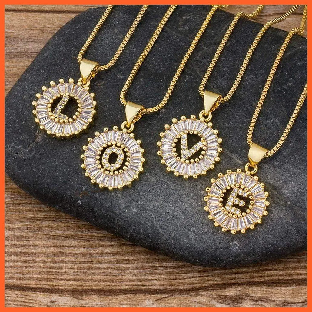 Charming Gold/Silver Plated Letter Pendants & Necklace