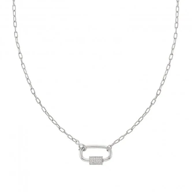 Charming Silver Cubic Zirconia Silver Rectangle Necklace 148503/014