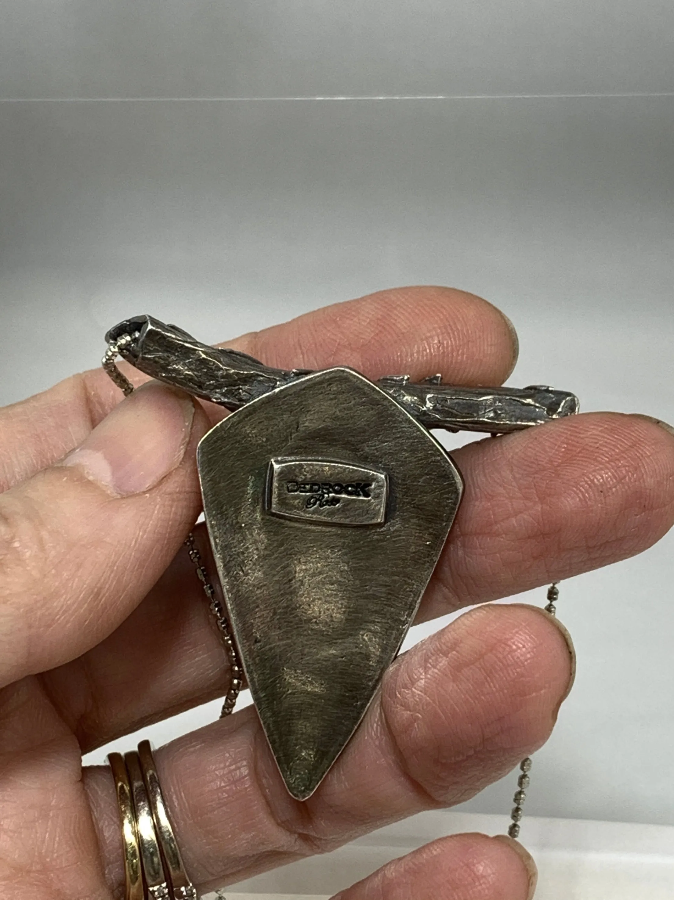 Charming Silver Hand-Fabricated Montana Agate Pendant