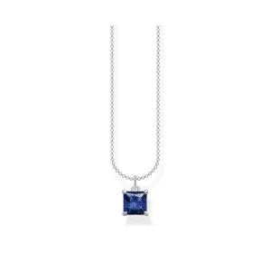 Charming Sterling Silver Blue Stone Necklace KE2156-699-32-L45V