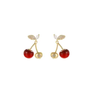 Cherry Bomb Drop Red Earrings