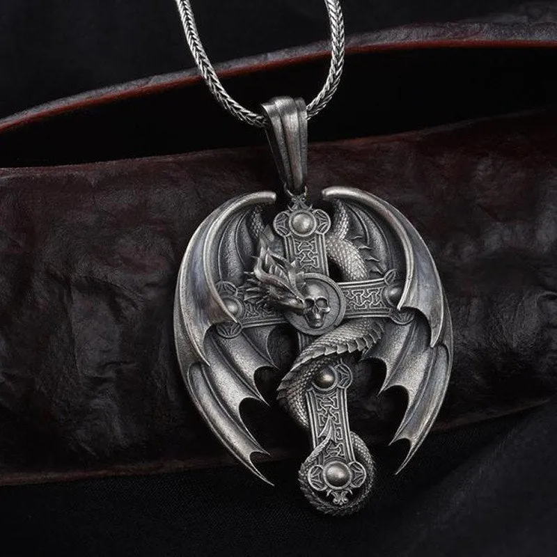 Christian Jesus Vintage Cross Titanium Steel Pendant